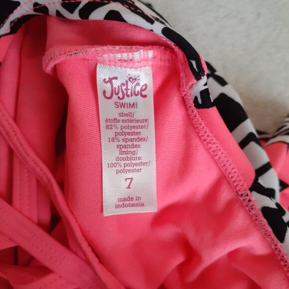 Bundle of 2 Justice Girl's Size 7 Pink Tankini Swimsuits - Picture 10 of 14